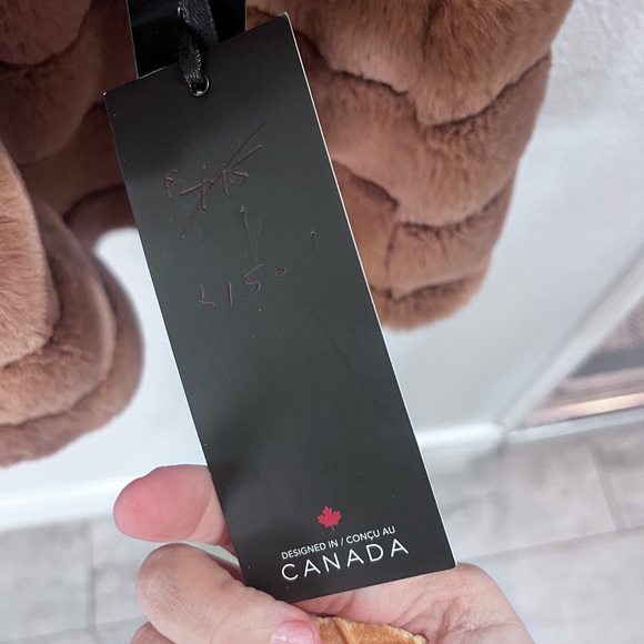 Nikki Jones reversible Lola winter Brown Fur Coat Canada women’s small - Picture 7 of 14